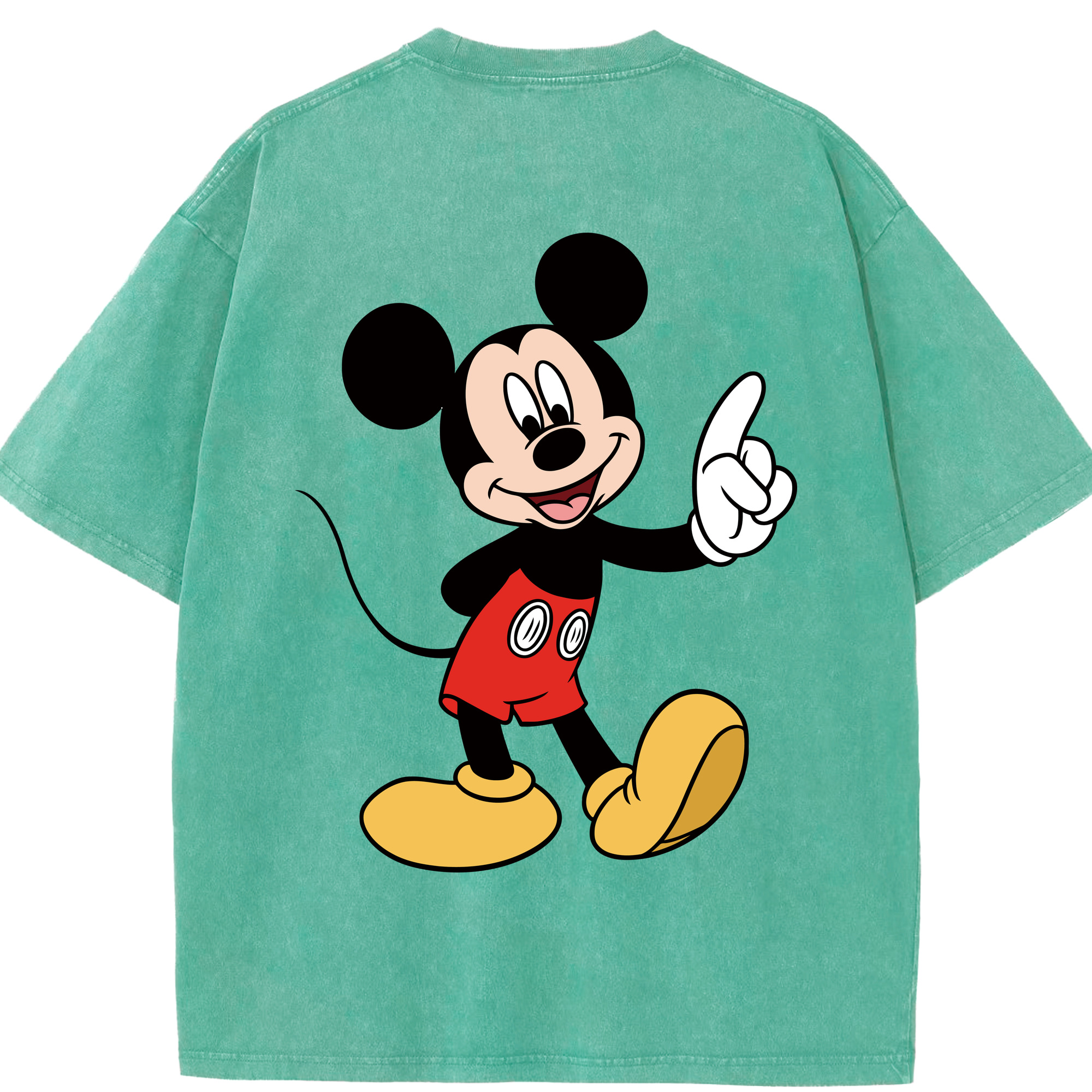 （画像用） ミッキーマウス Mickey Mouse 綿100% ヴィンテージ風 半袖Tシャツ（背面プリント）